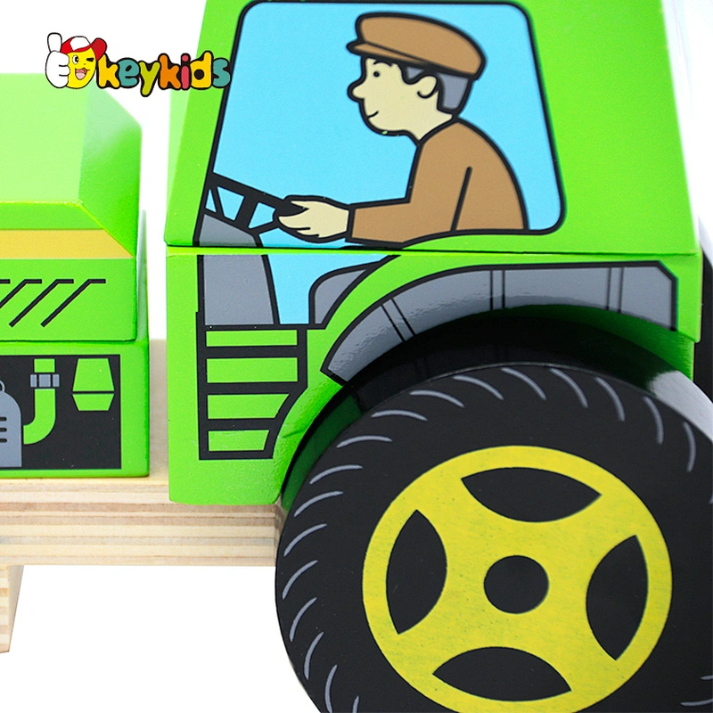 Customize educational engineering wooden wooden truck assemble toys for children W04A550