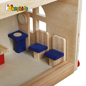 Factory Customize small wooden mini dollhouse kits for kids W06A455