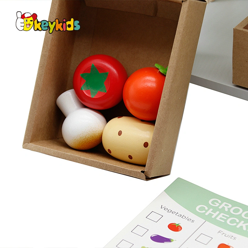 Customize kids pretend wooden fruit grocery store playsets for Age 3+ W10A119