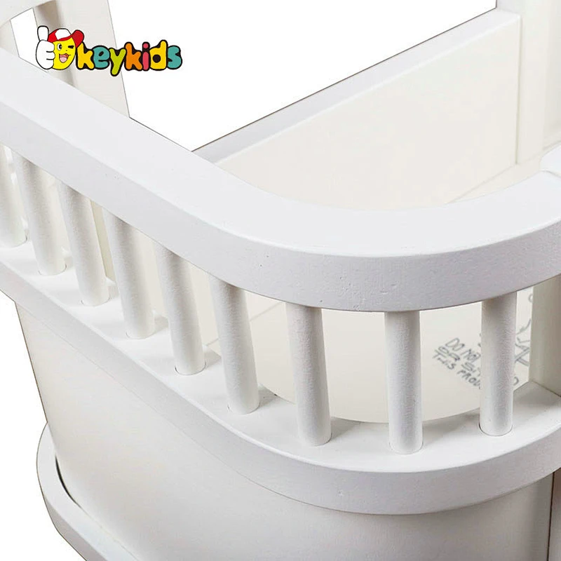 Classic design mini furniture toy wooden doll bed for kids pretend play W06B131B