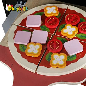 Hot selling pretend play wooden toy pizza oven set for kids W10D400