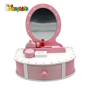 Fashion princess girls dresser set wooden makeup toy with mirror W08H183