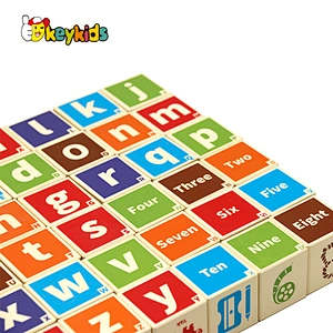 Montessori educational learning wooden abc blocks for kids W13D340