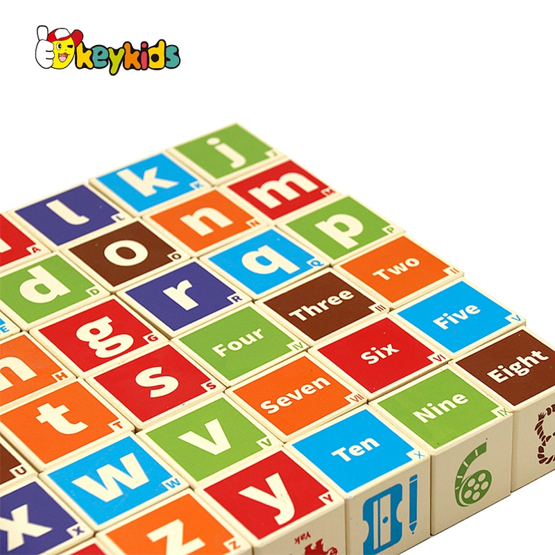 Montessori educational learning wooden abc blocks for kids W13D340