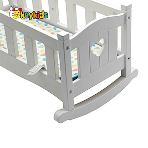 Eco-friendly miniature wooden doll crib set or sale W06B127