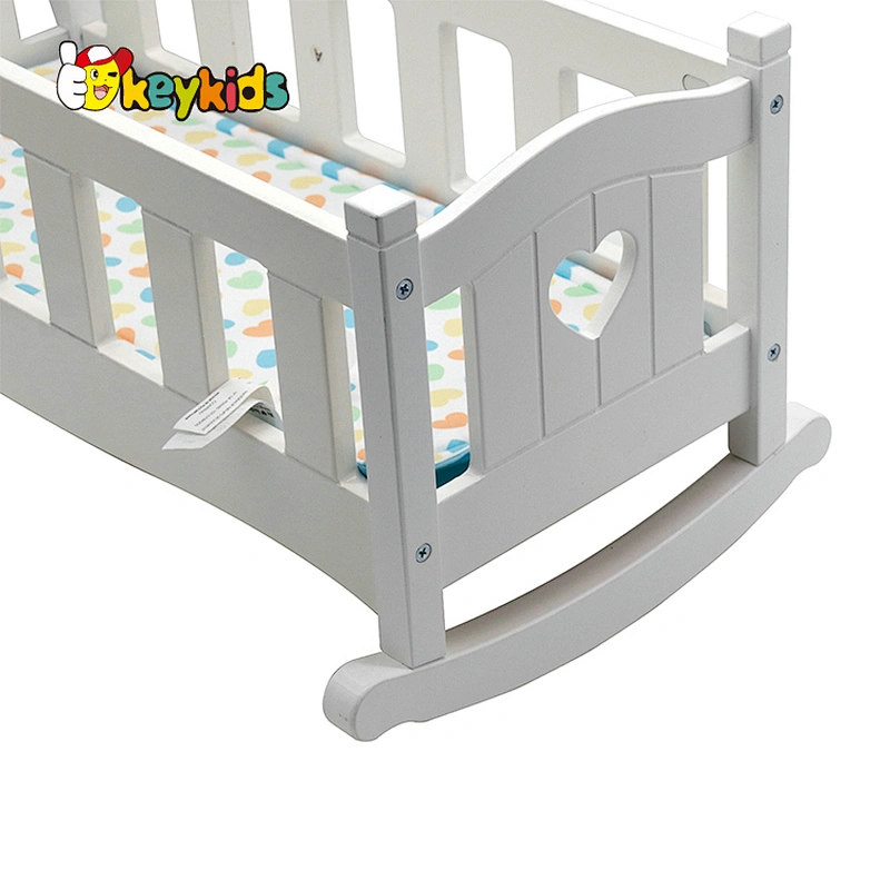 Eco-friendly miniature wooden doll crib set or sale W06B127