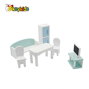 Factory Customize 7pcs miniature wooden dollhouse furniture set for sale W06B126