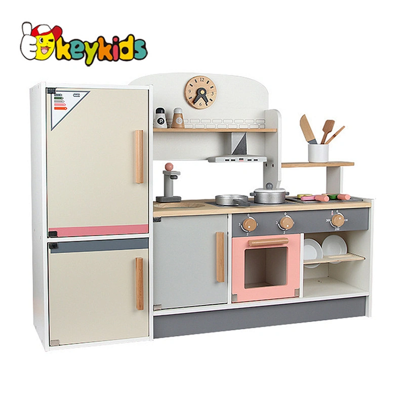 New Hottest pretend play sets wooden refrigerator kitchen combination toys for kids W10C678