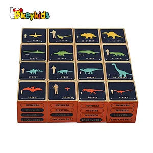 Customized 9 PCS Cubes Wooden Dinosaur Block Toy For Kids W14F075