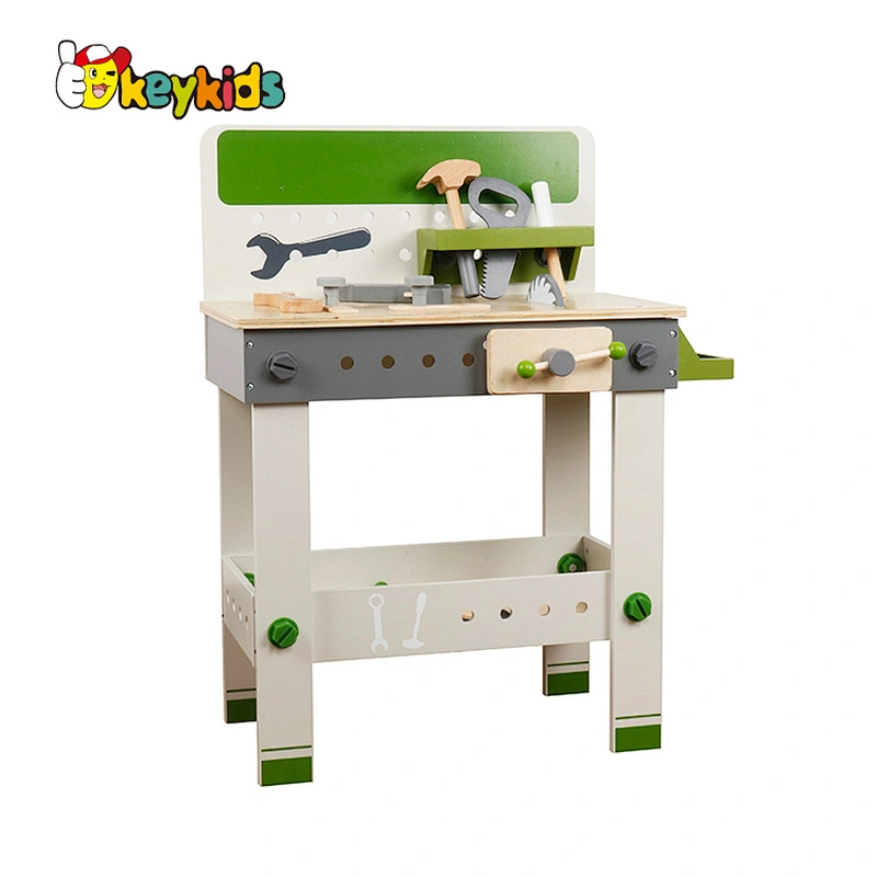 Customize educational pretend play wooden toy work bench for children W03D165