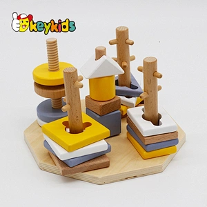New design stacking wooden baby shape sorter for early development W13E084C