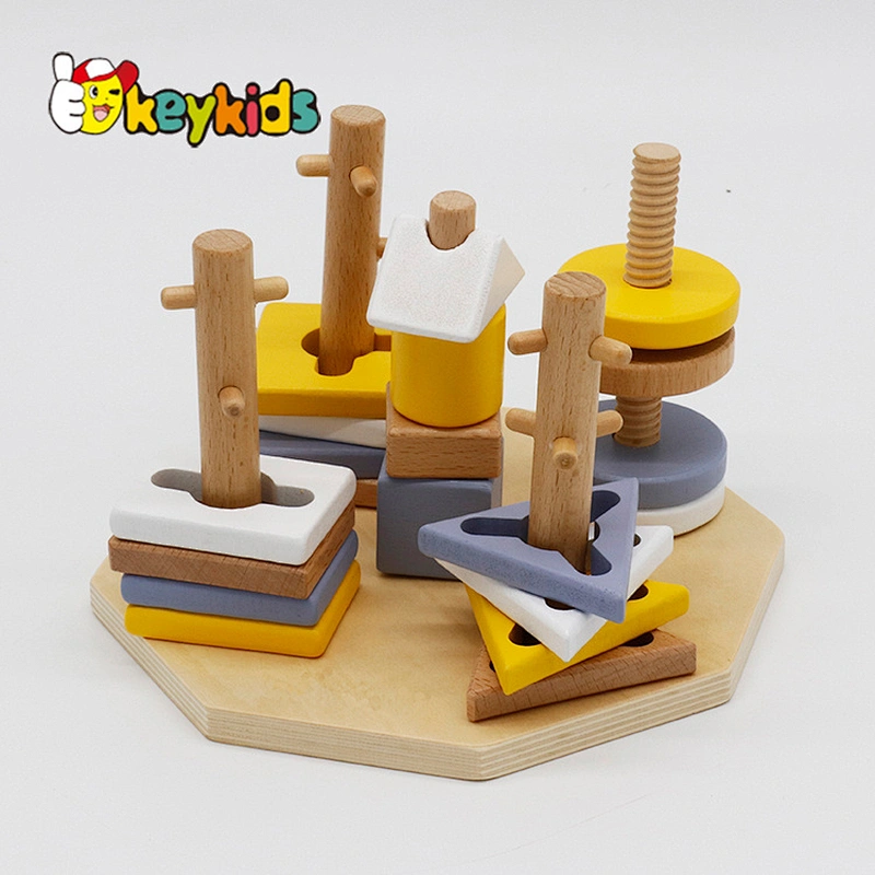 New design stacking wooden baby shape sorter for early development W13E084C