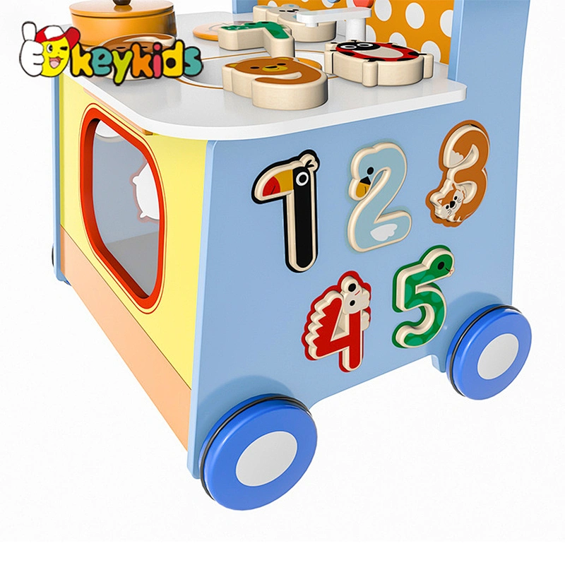 New design multifunctional wooden push wagon walker for kids W16E176
