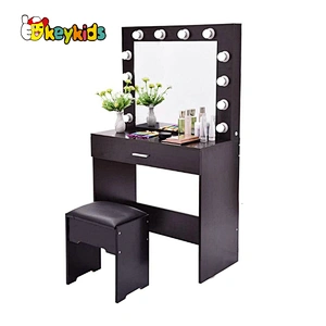 Customize modern black wooden dressing table chair for wholesale W08H174