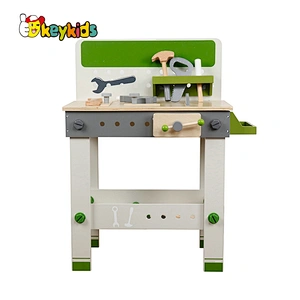 Customize educational pretend play wooden toy work bench for children W03D165