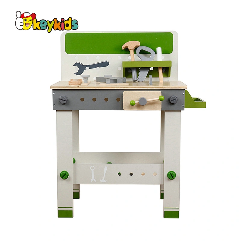 Customize educational pretend play wooden toy work bench for children W03D165