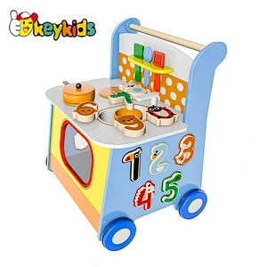 New design multifunctional wooden push wagon walker for kids W16E176