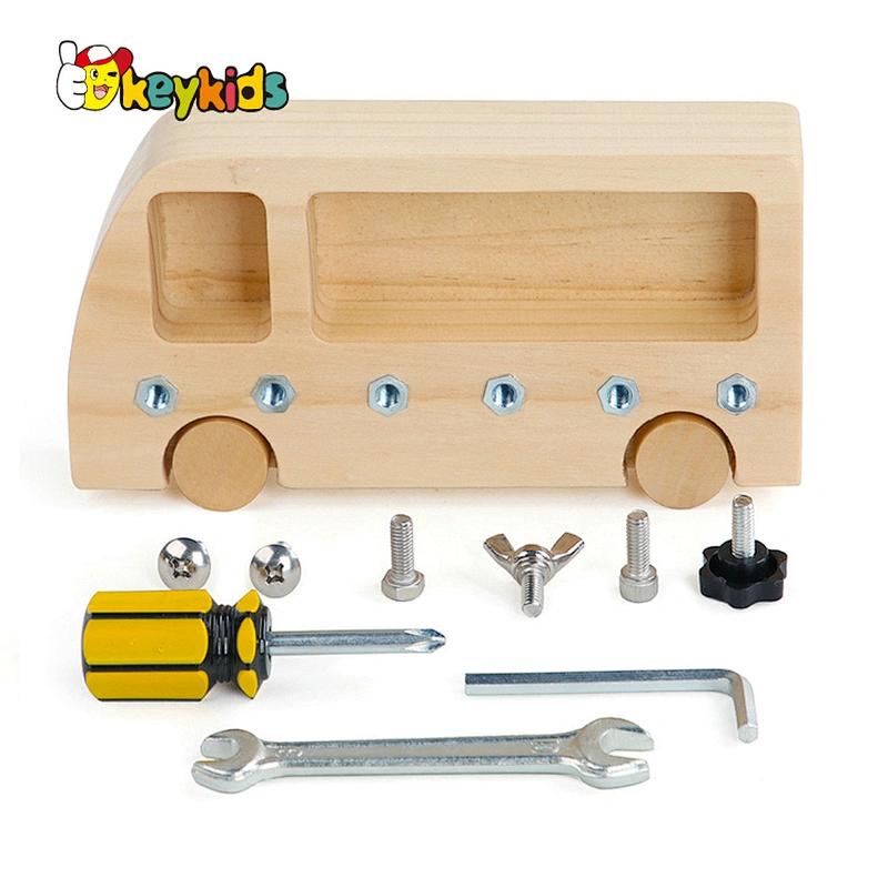 hot sale wooden montessori bolt board with tool set for kids W12F131