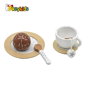 Customize simulation pretend game wooden play tea set for children W10B318B