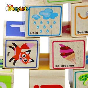 Montessori educational learning 26 pcs wooden alphabet building blocks for kids W13A264