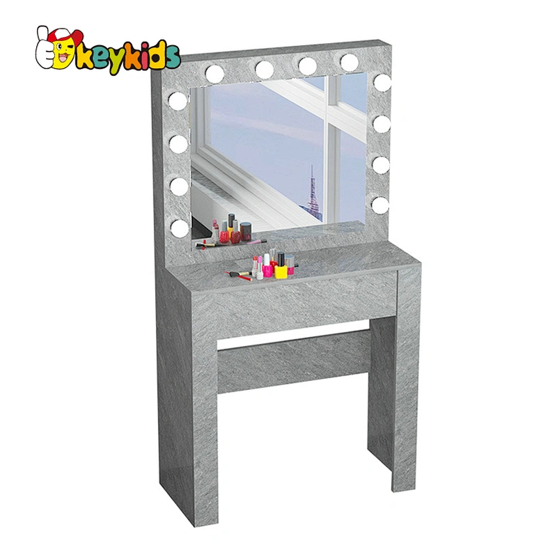 Customize modern white LED wooden makeup vanity with drawers W08H178