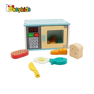 High quality pretend play wooden microwave oven toy for kids W10D362
