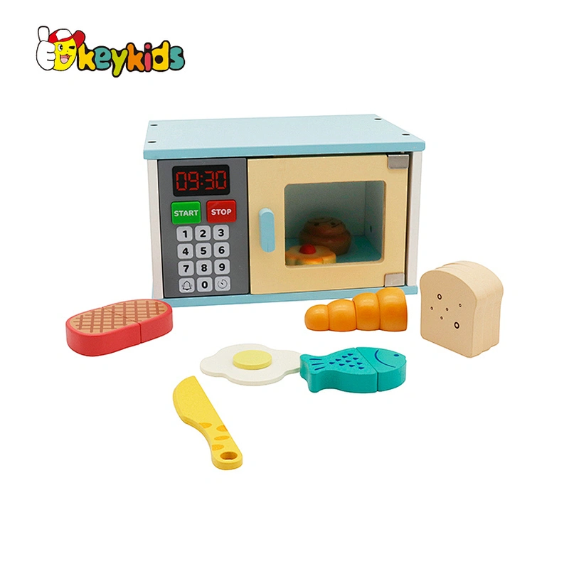 High quality pretend play wooden microwave oven toy for kids W10D362