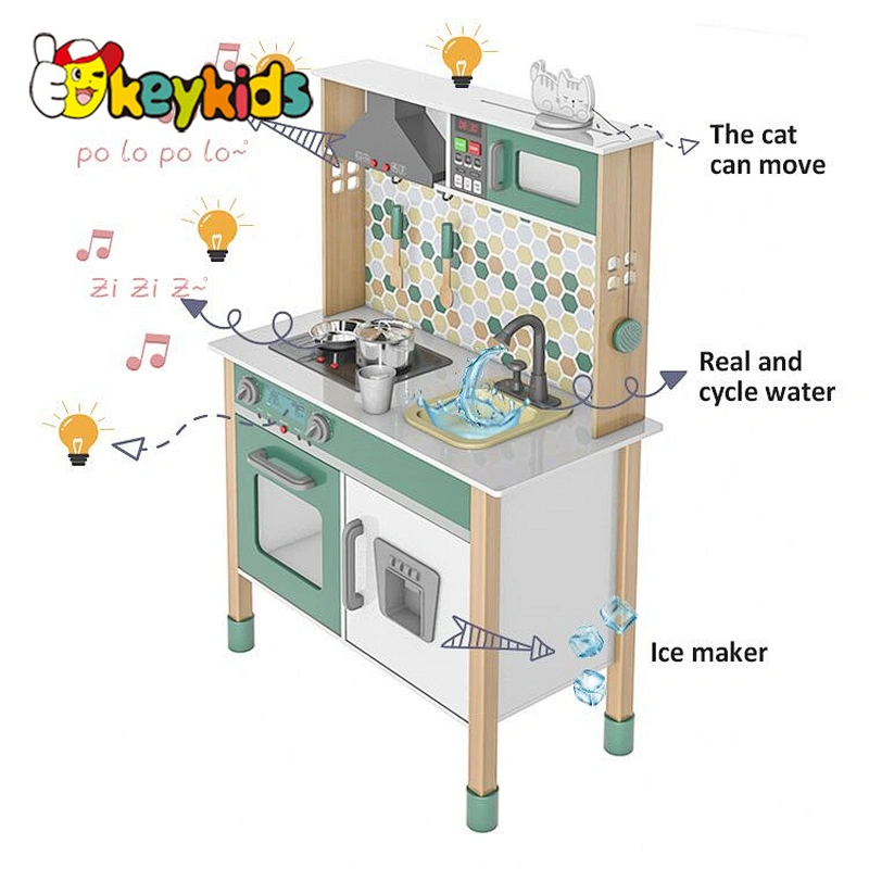 Customize elections function wooden kids kitchen play set for pretend play W10C662