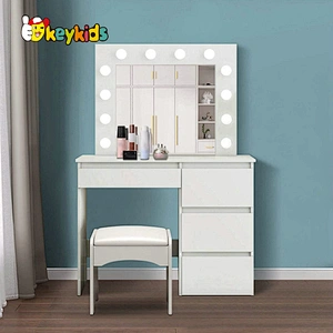 Customize modern white wooden dressing table vanity with drawers W08H172