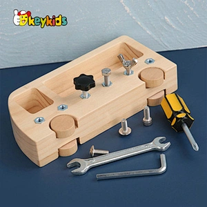 hot sale wooden montessori bolt board with tool set for kids W12F131