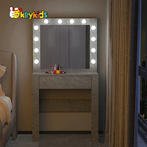 Customize modern black wooden makeup table with mirror W08H180