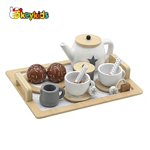 OEM Birthday Gift Wooden Pretend Play Tea Party Set Toy for Little Kids W10B506