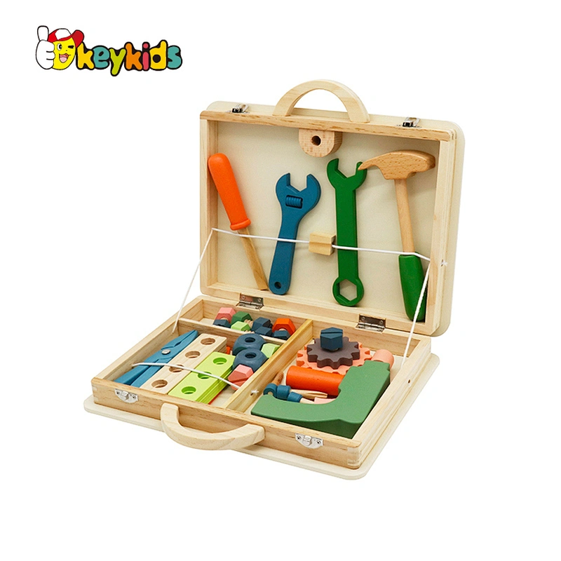 Customize pretend play workbench wooden toy tool box set for kids W03D164