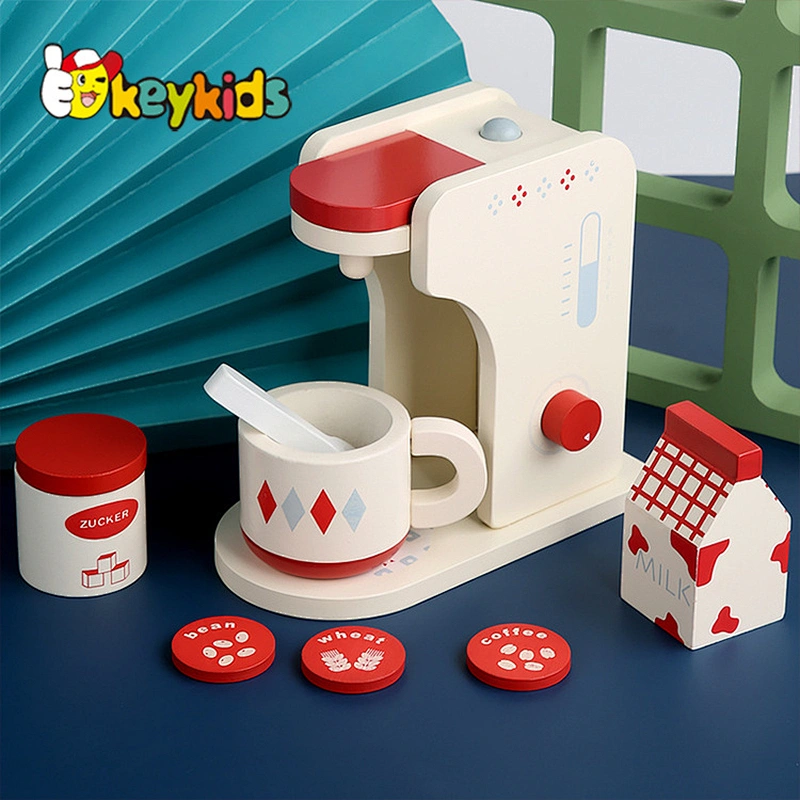 High quality pretend play wooden coffee maker toy for kids W10D381