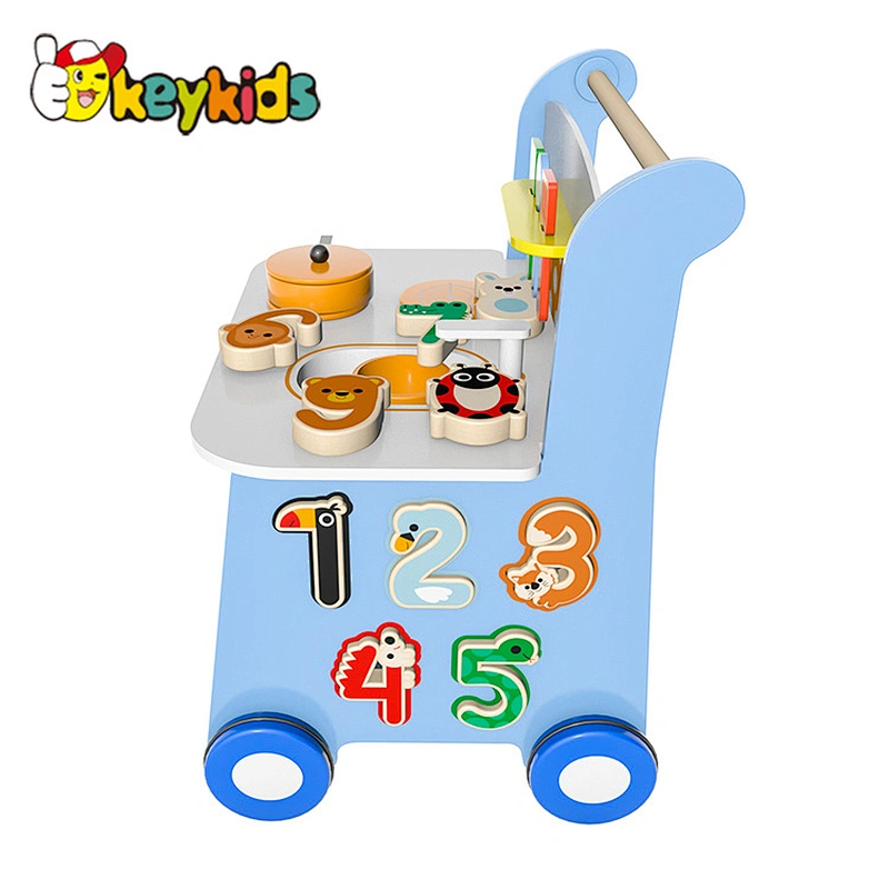 New design multifunctional wooden push wagon walker for kids W16E176