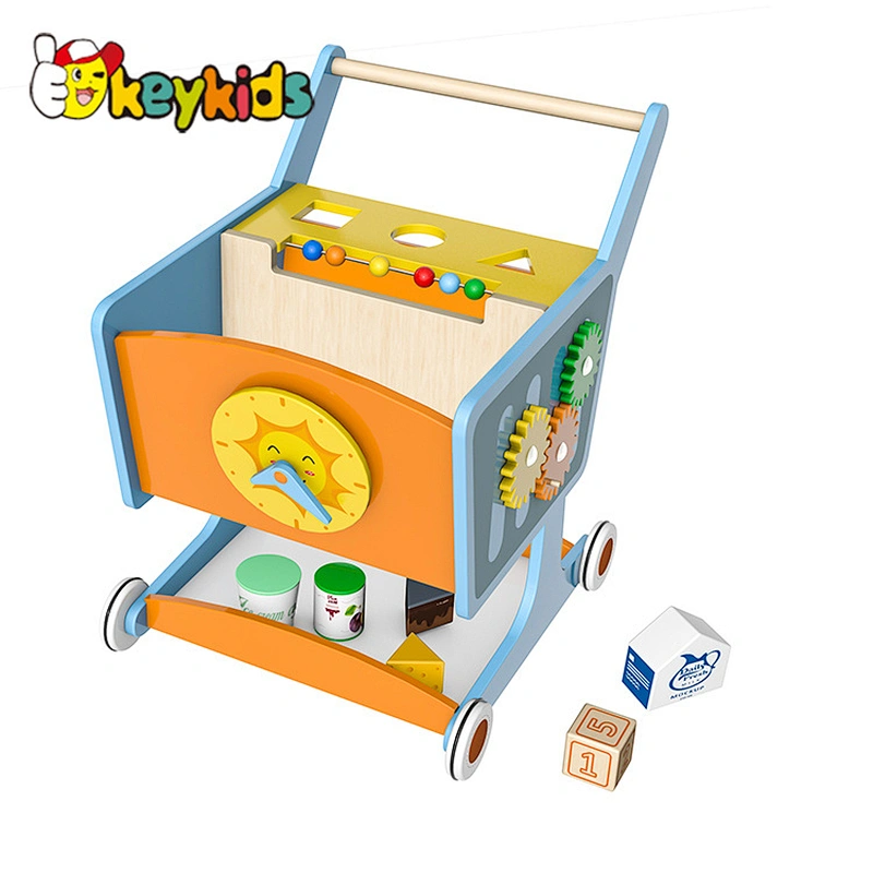 New learning walker Wooden push toy wagon walker for toddler W16E175