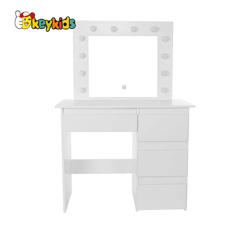 Customize modern white wooden dressing table vanity with drawers W08H172