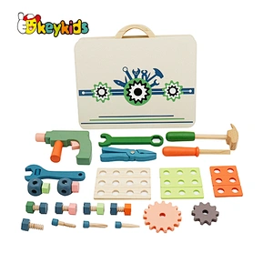 Customize pretend play workbench wooden toy tool box set for kids W03D164