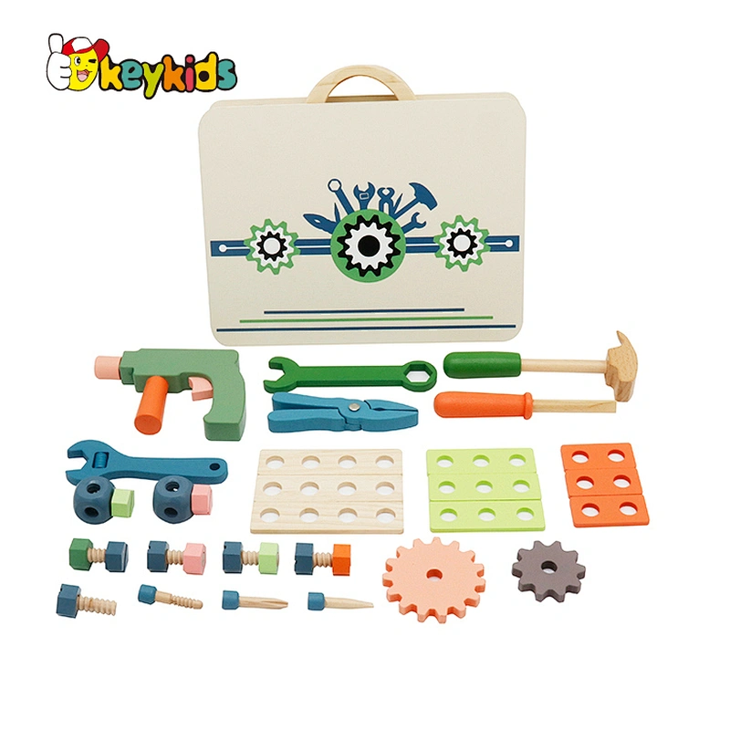 Customize pretend play workbench wooden toy tool box set for kids W03D164