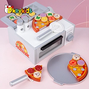 New design realistic wooden pizza toy set for kids pretend play W10B399