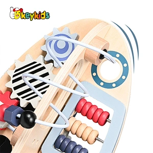 Customize Educational  wooden latches and doors,multifunctional busy block for kids W12D342