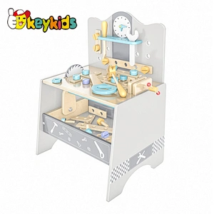 Large size pretend play workbench educational wooden toy tool bench for kids W03D166