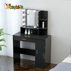 Customize modern black wooden makeup table with mirror W08H180