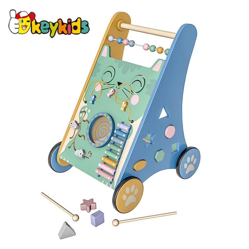 New design multifunctional wooden activity walker & wagon for toddler W16E177