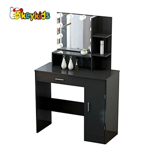 Customize modern black wooden makeup table with mirror W08H180