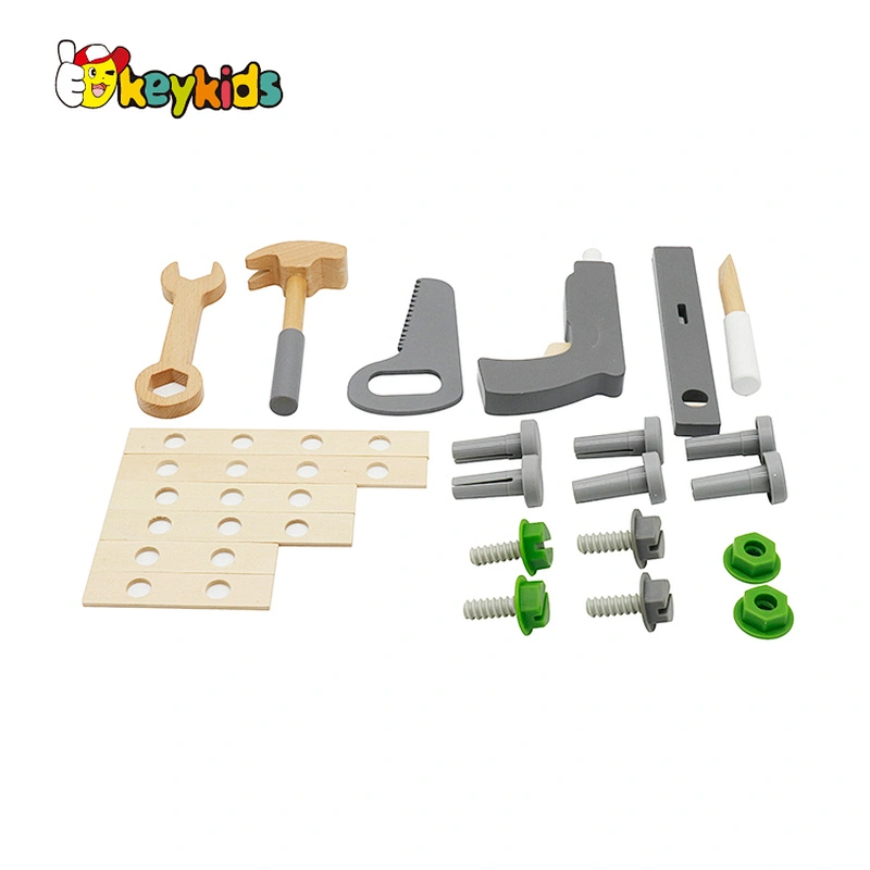 Customize educational pretend play wooden toy work bench for children W03D165