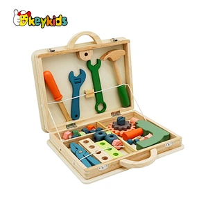 Customize pretend play workbench wooden toy tool box set for kids W03D164