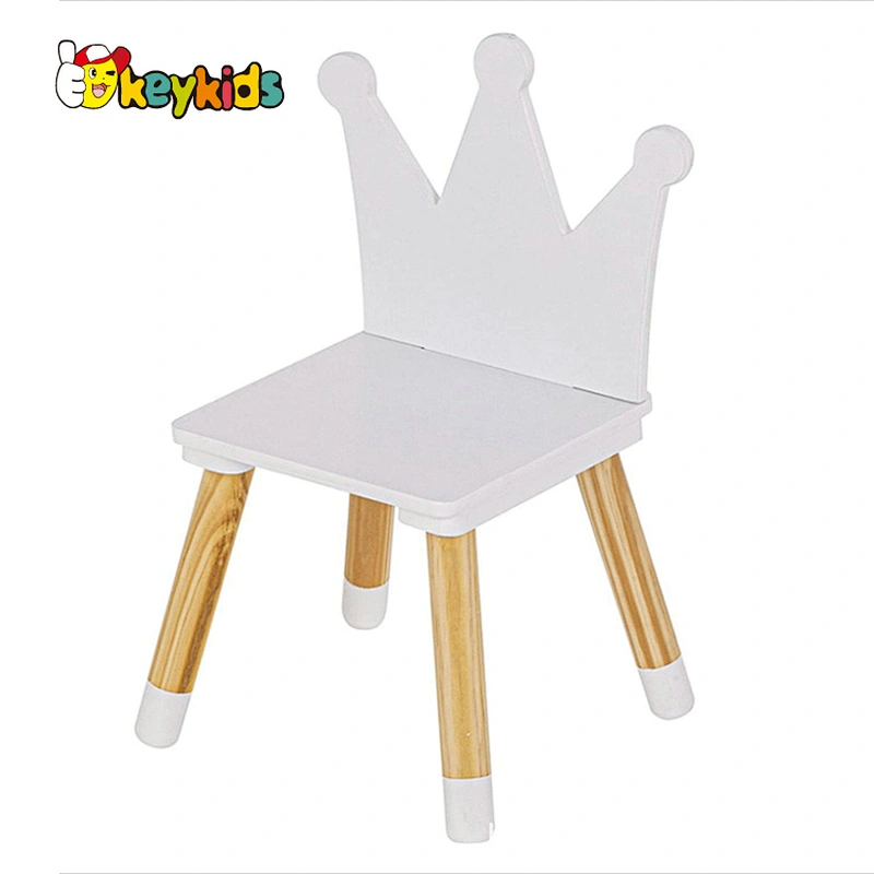 Customize cartoon white wooden 4 chair table set for children W08H175