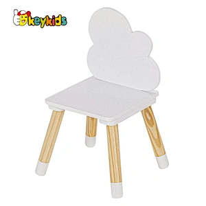 Customize cartoon white wooden 4 chair table set for children W08H175