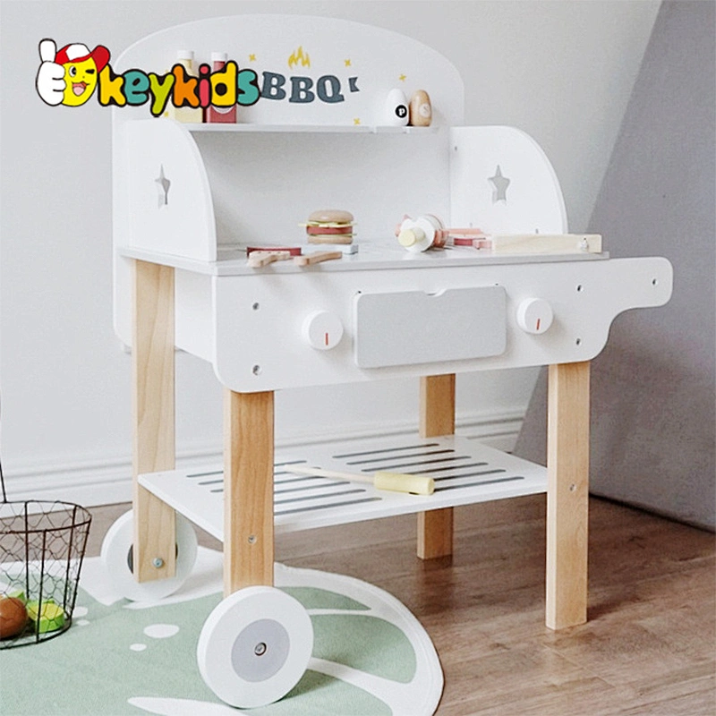 Customize simulation cooking toy wooden play grill set for kids W10C677